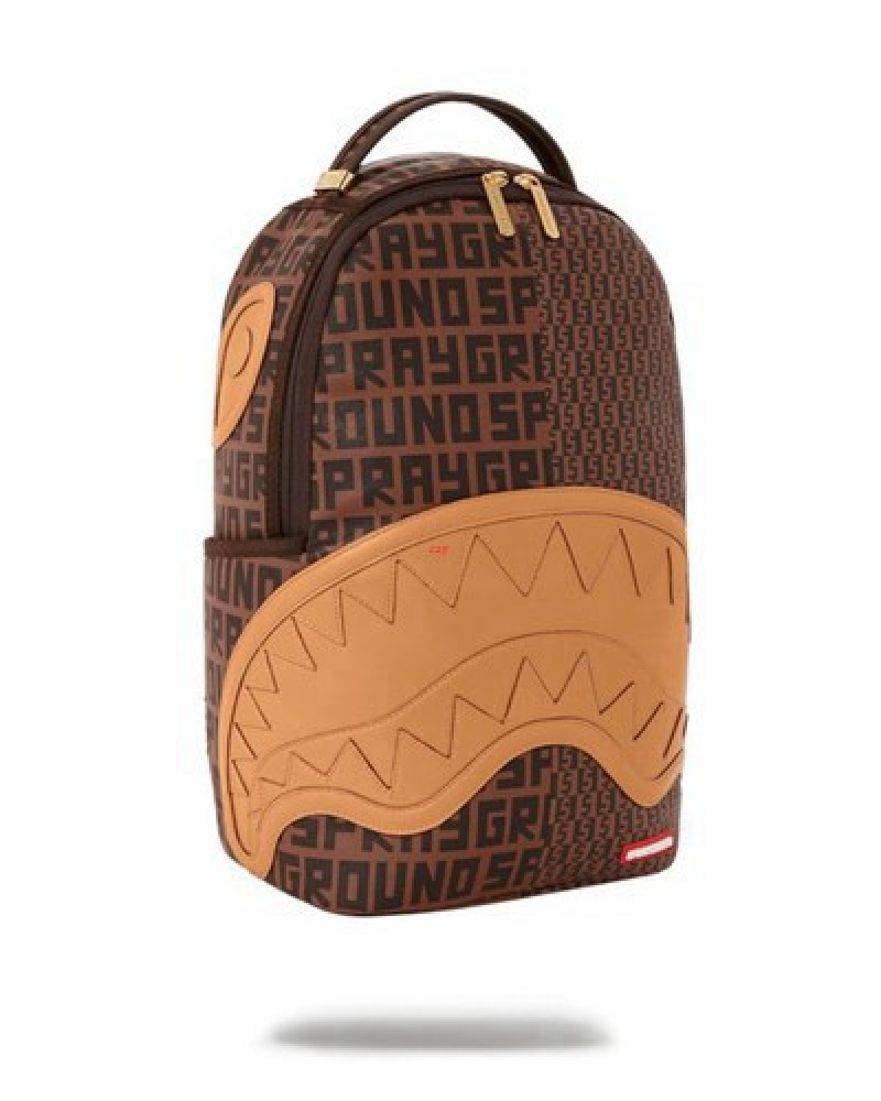 Brown Sprayground Sharkfinity (Dlxv) Backpacks | 13028-HPAY