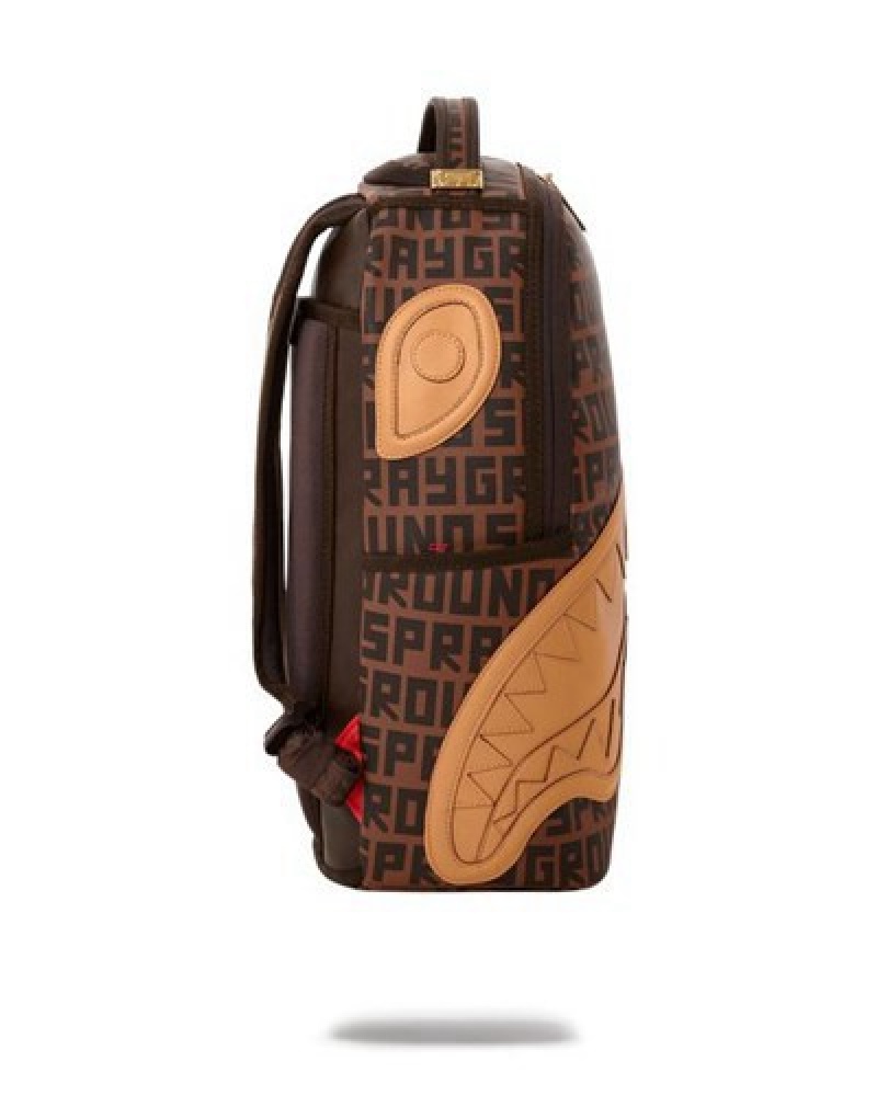 Brown Sprayground Sharkfinity (Dlxv) Backpacks | 13028-HPAY