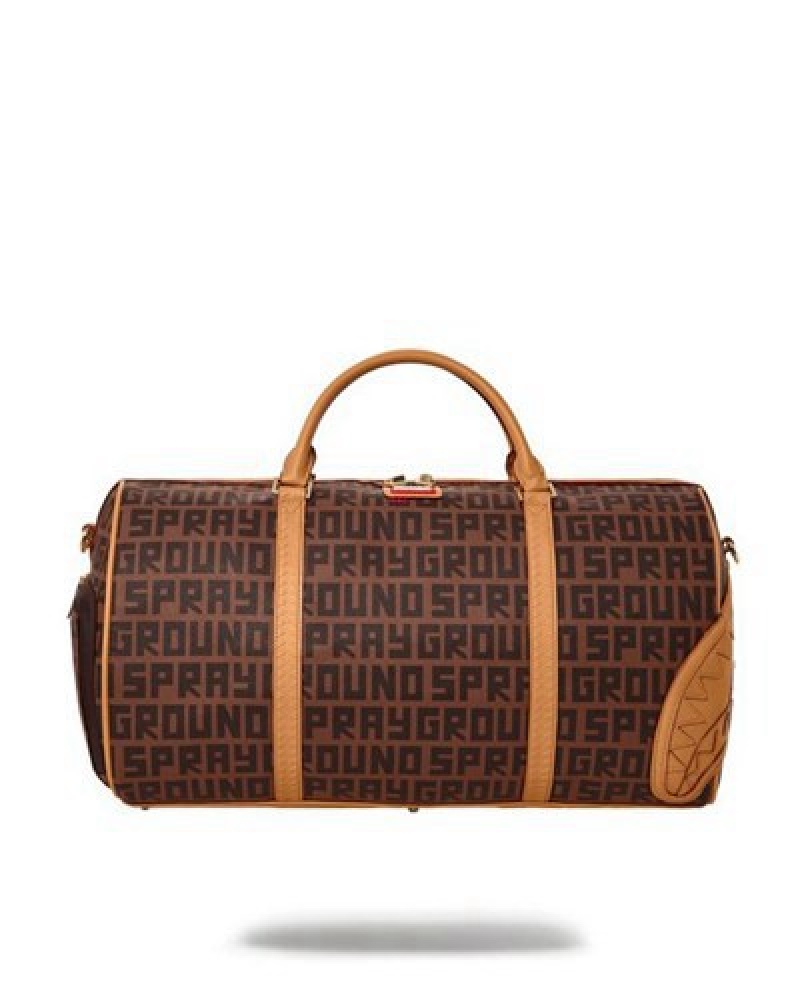 Brown Sprayground Sharkfinity Duffle Bags | 89503-SKTI