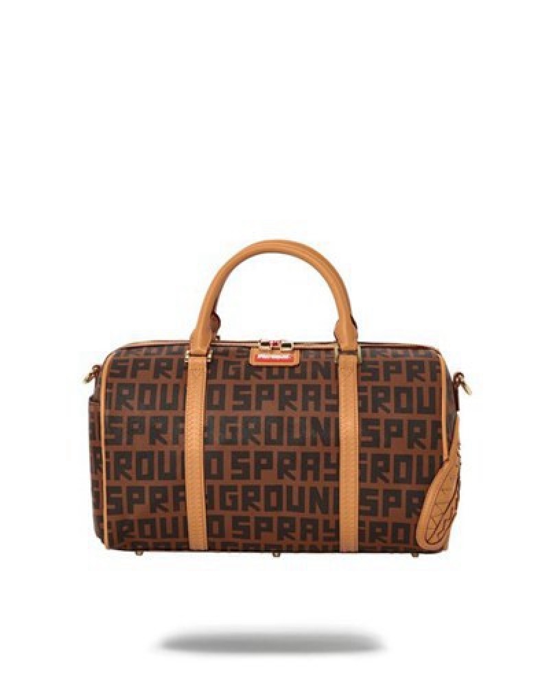 Brown Sprayground Sharkfinity Mini Duffle Bags | 91720-ANRO