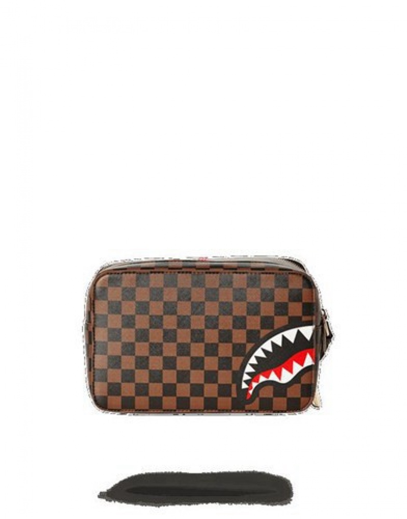 Brown Sprayground Sharks In Paris Bags | 36741-JHFV