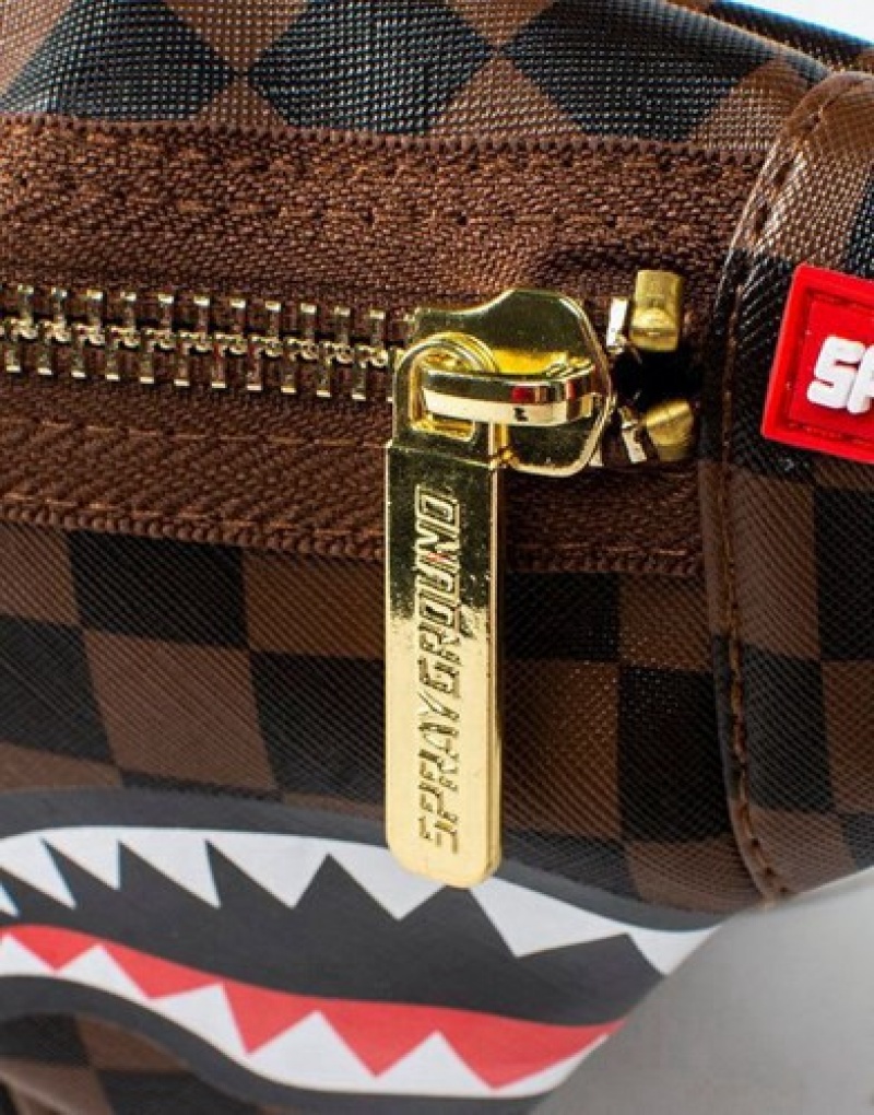 Brown Sprayground Sharks In Paris Crossbody Bags | 67583-ZOYM