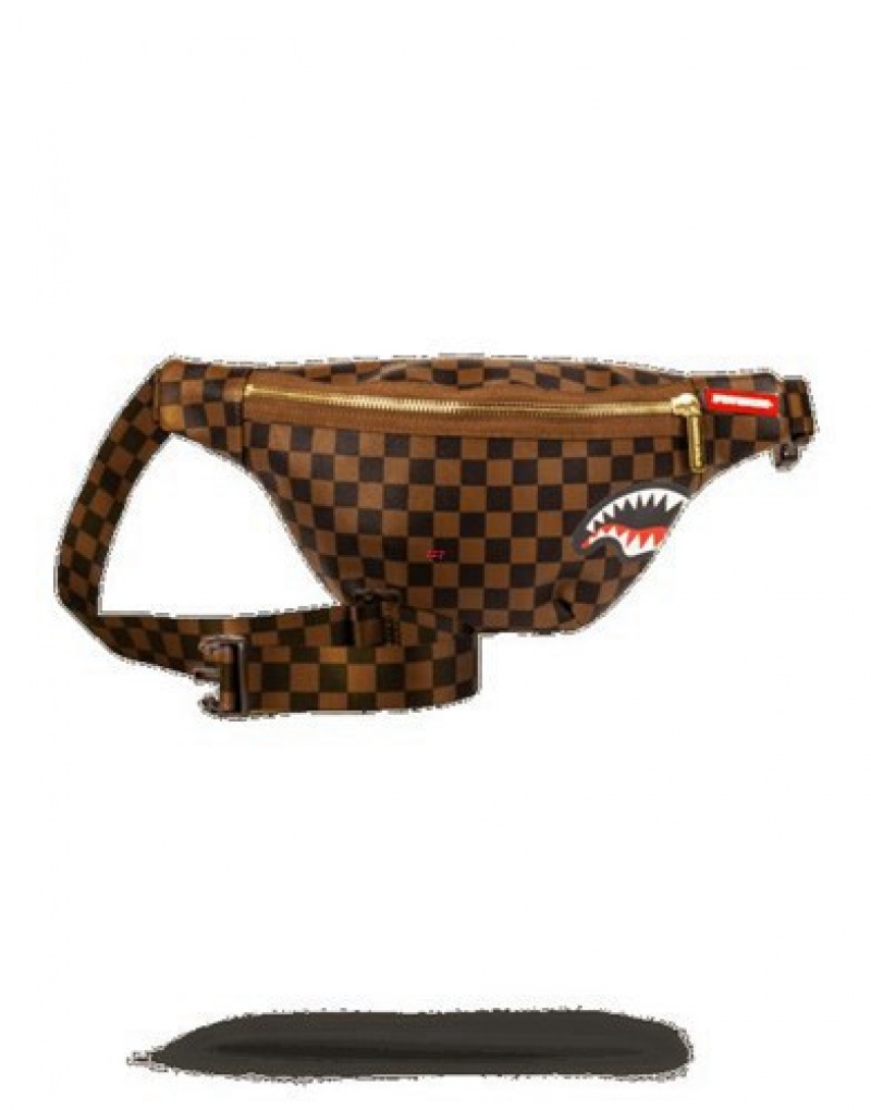 Brown Sprayground Sharks In Paris Crossbody Bags | 67583-ZOYM