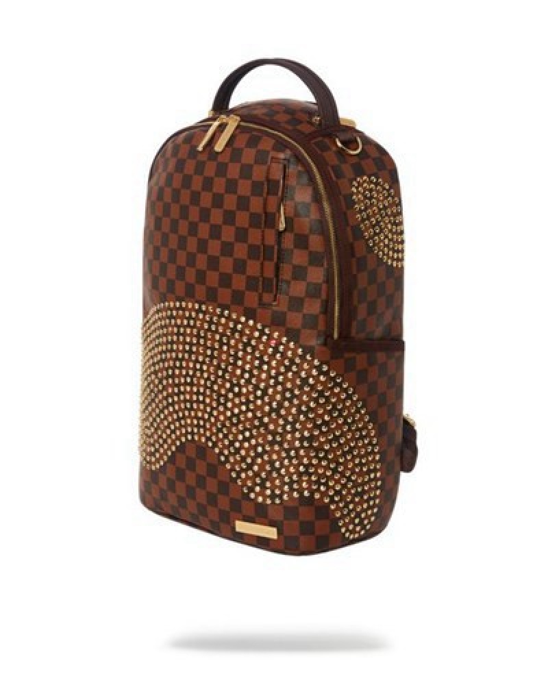 Brown Sprayground Sharks In Paris Polaris (Dlxv) Backpacks | 30769-QBIJ