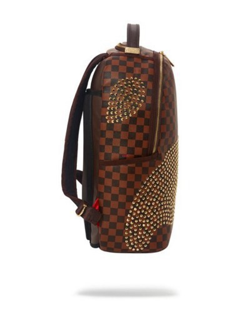 Brown Sprayground Sharks In Paris Polaris (Dlxv) Backpacks | 30769-QBIJ