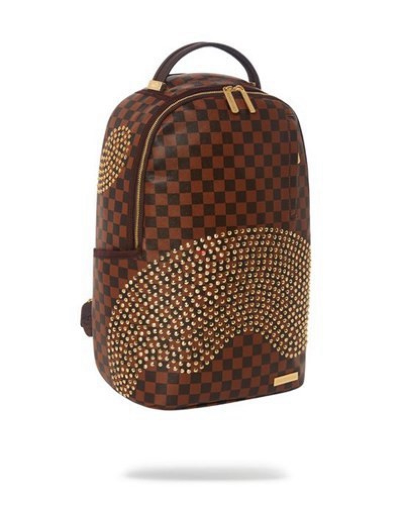 Brown Sprayground Sharks In Paris Polaris (Dlxv) Backpacks | 30769-QBIJ