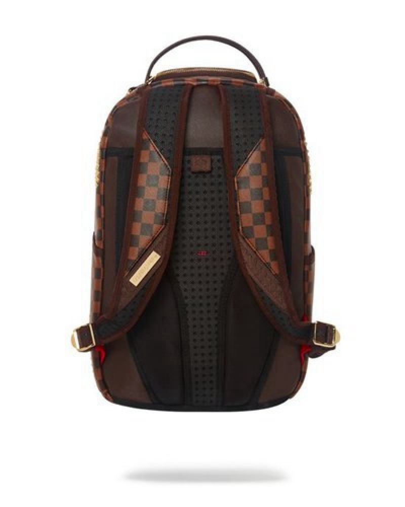 Brown Sprayground Sharks In Paris Polaris (Dlxv) Backpacks | 30769-QBIJ