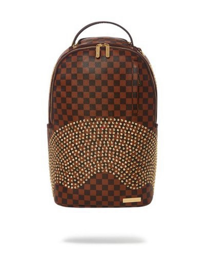 Brown Sprayground Sharks In Paris Polaris (Dlxv) Backpacks | 30769-QBIJ