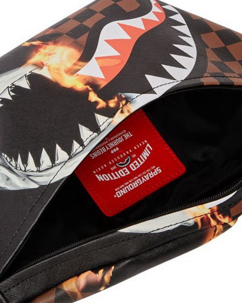 Brown Sprayground Sharks In Paris Unstoppable Savvy Crossbody Bags | 27835-GOIY