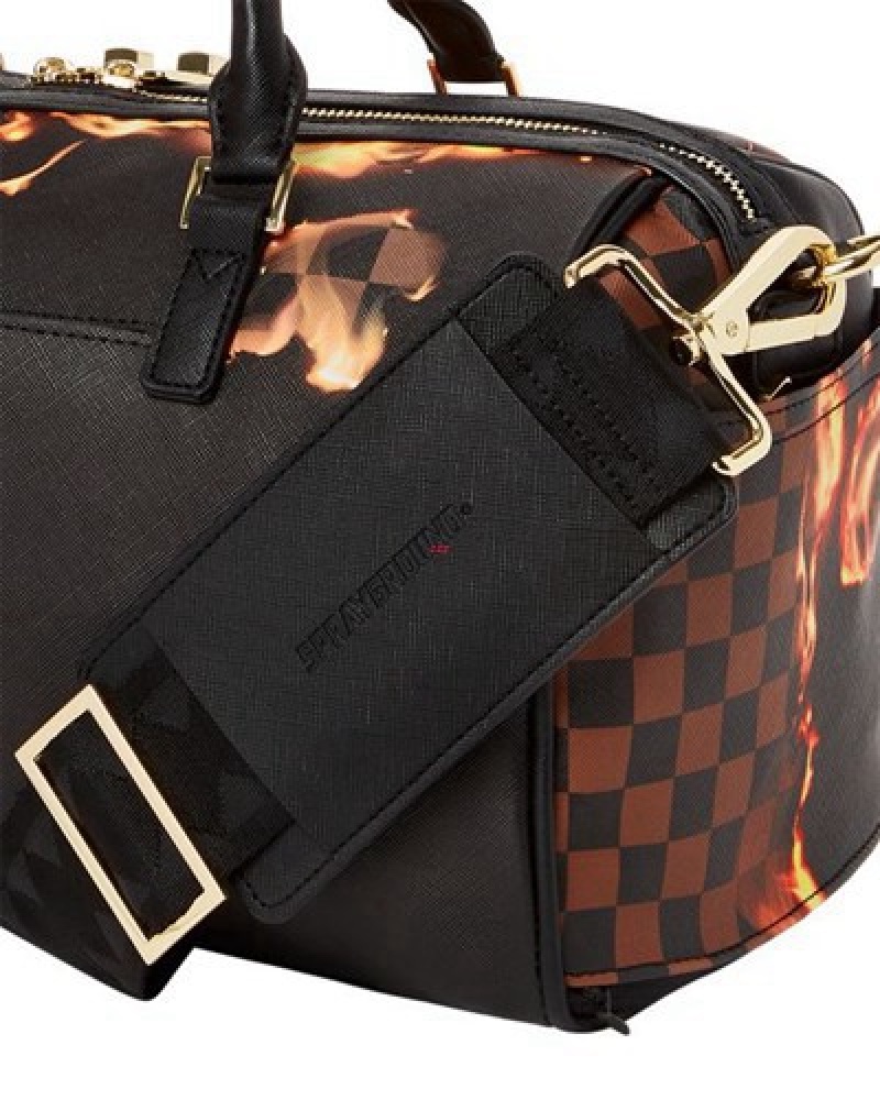 Brown Sprayground Sharks In Paris Unstoppable Mini Duffle Bags | 58701-SZGL