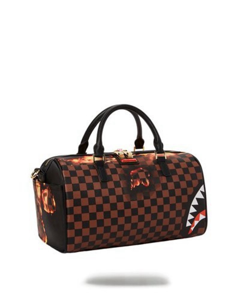 Brown Sprayground Sharks In Paris Unstoppable Mini Duffle Bags | 58701-SZGL