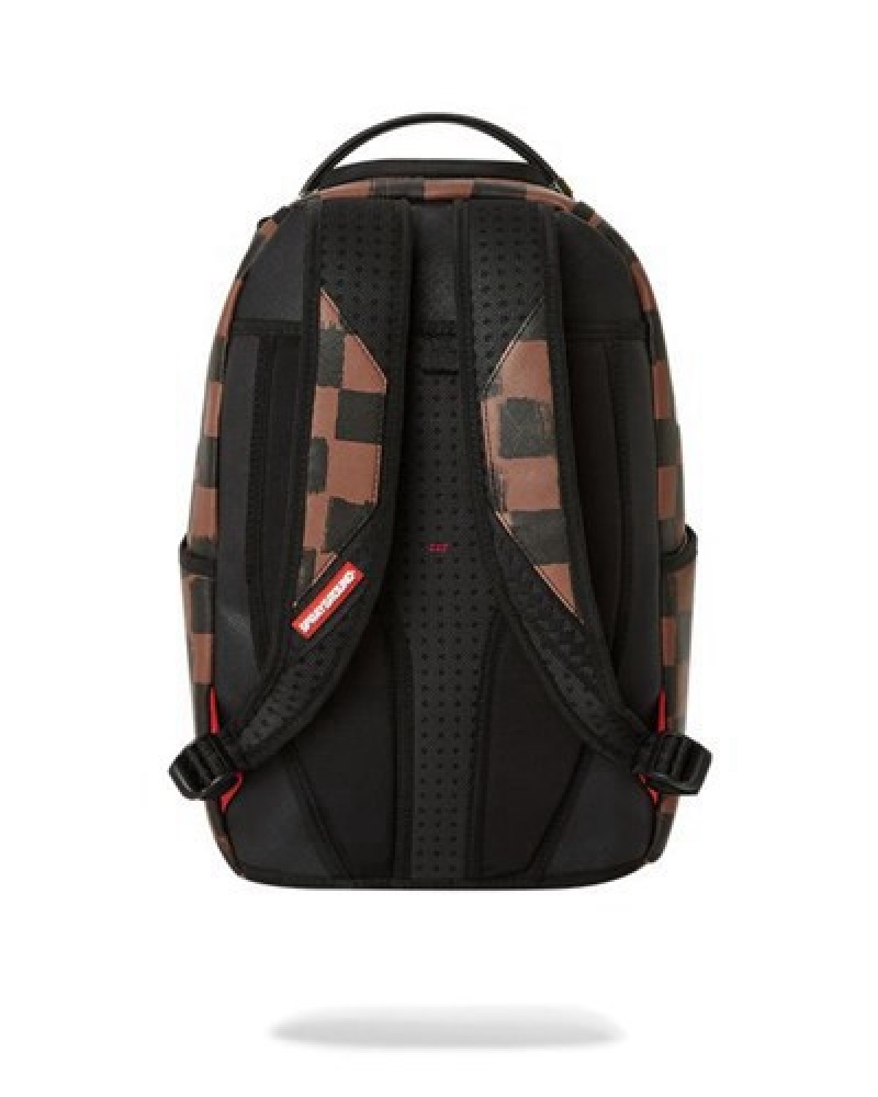 Brown Sprayground Sharks In Paris Vanquish (Dlxv) Backpacks | 59384-JTDZ