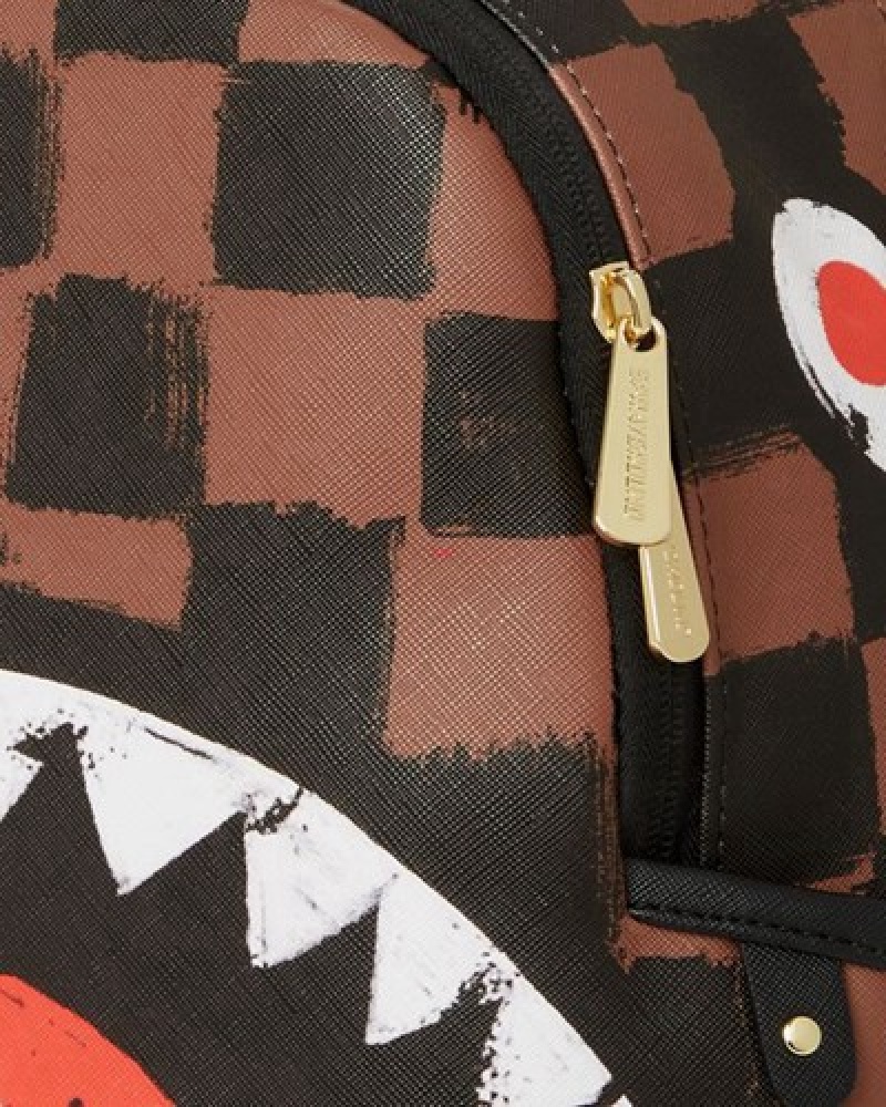 Brown Sprayground Sharks In Paris Vanquish Savage Backpacks | 76531-CSBO