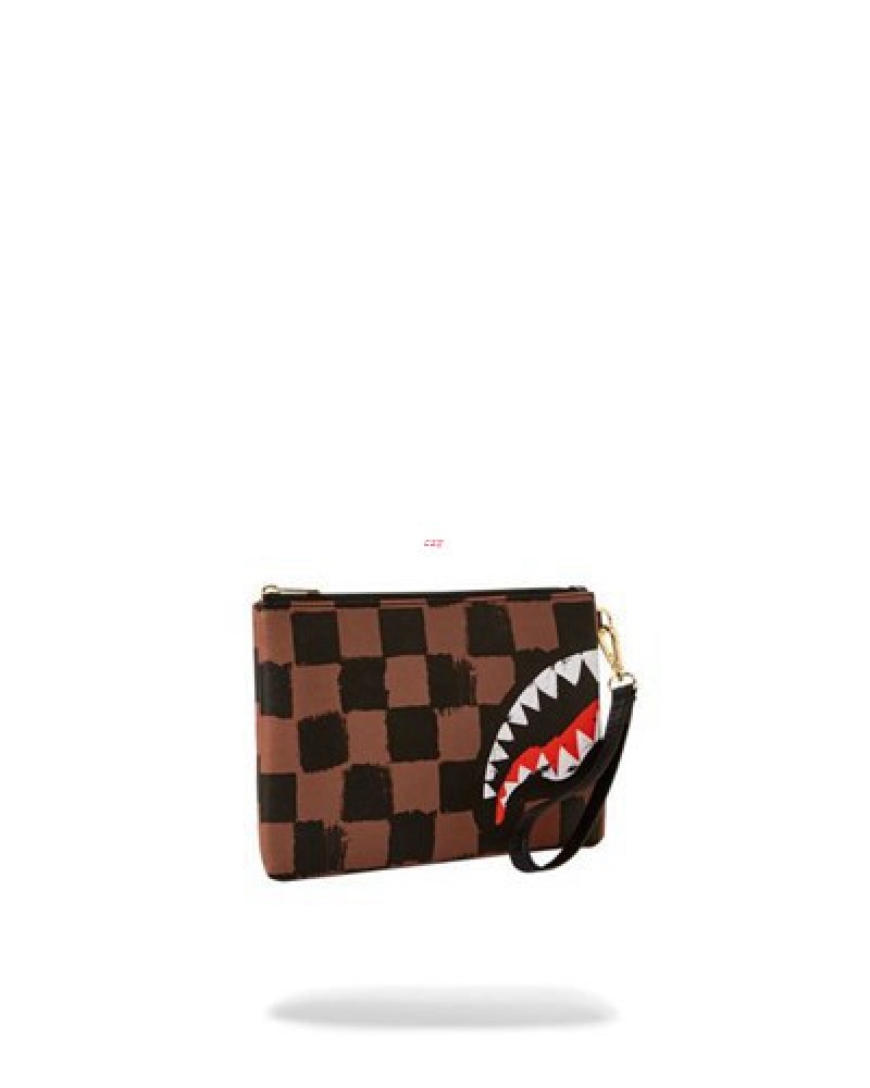 Brown Sprayground Sharks In Paris Vanquish Crossover Clutch Bag | 29518-JUMQ