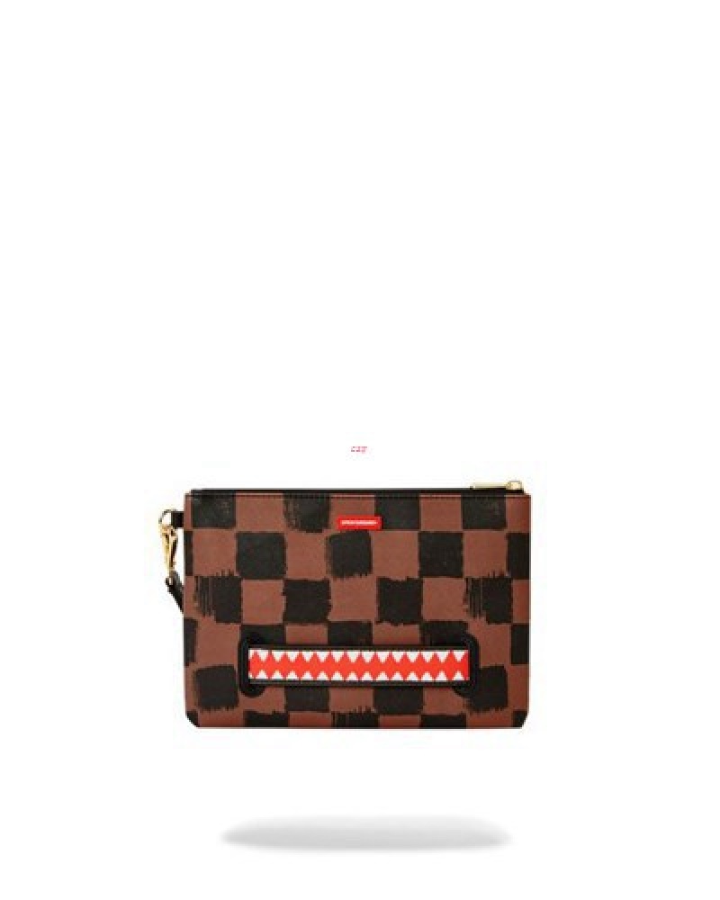 Brown Sprayground Sharks In Paris Vanquish Crossover Clutch Bag | 29518-JUMQ