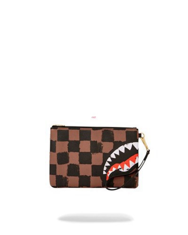 Brown Sprayground Sharks In Paris Vanquish Crossover Clutch Bag | 29518-JUMQ