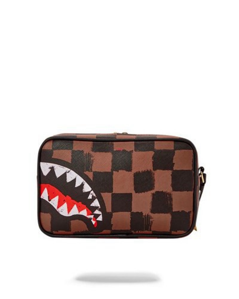 Brown Sprayground Sharks In Paris Vanquish Bags | 86591-IJKG