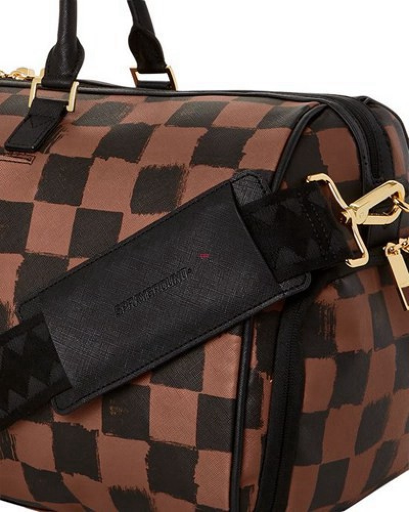 Brown Sprayground Sharks In Paris Vanquish Duffle Bags | 51209-ZYNE