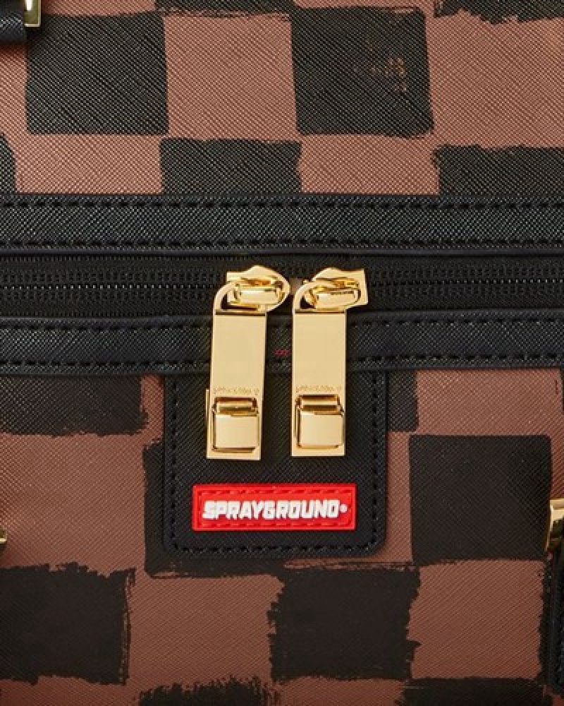 Brown Sprayground Sharks In Paris Vanquish Duffle Bags | 51209-ZYNE