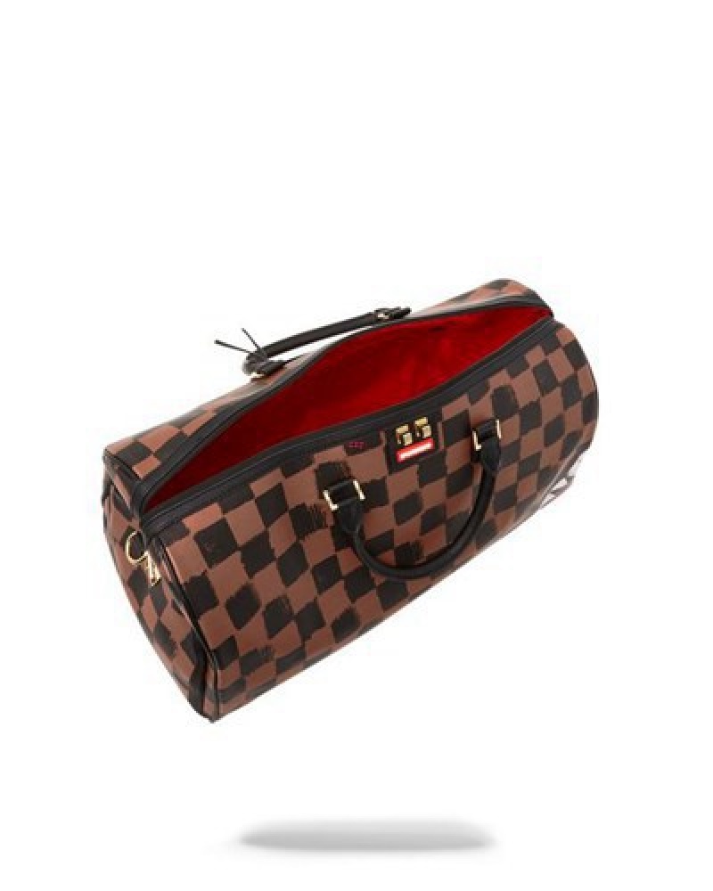 Brown Sprayground Sharks In Paris Vanquish Duffle Bags | 51209-ZYNE