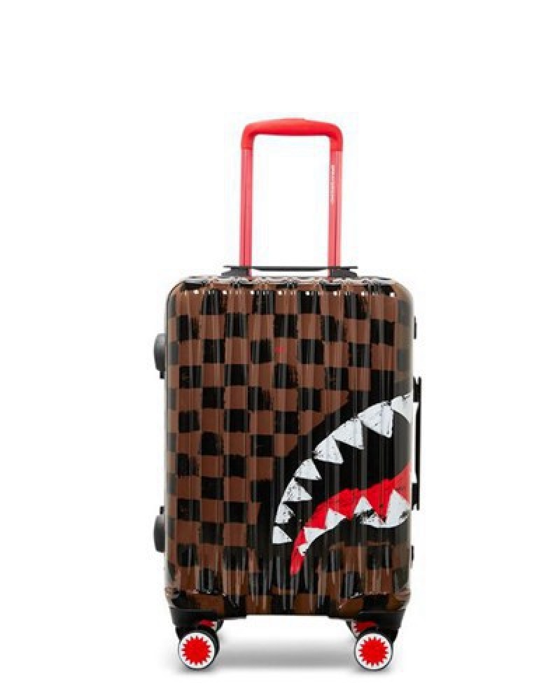 Brown Sprayground Sharks In Paris Vanquish Sharknautics Hardshell Carry-on Luggage | 32607-OTBJ