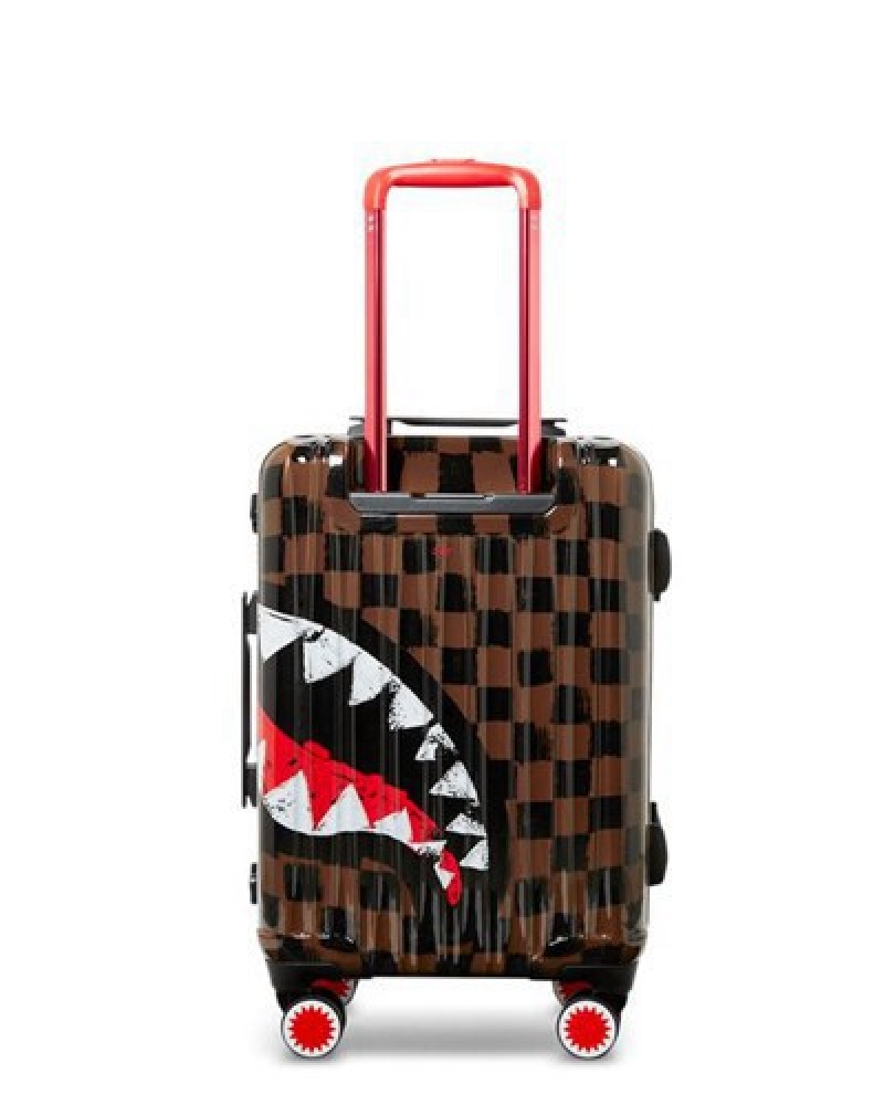 Brown Sprayground Sharks In Paris Vanquish Sharknautics Hardshell Carry-on Luggage | 32607-OTBJ