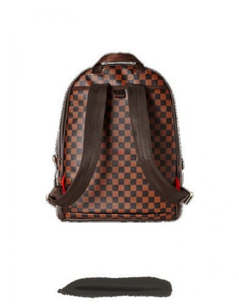 Brown Sprayground Side Sharks In Paris Backpacks | 75213-XKVJ