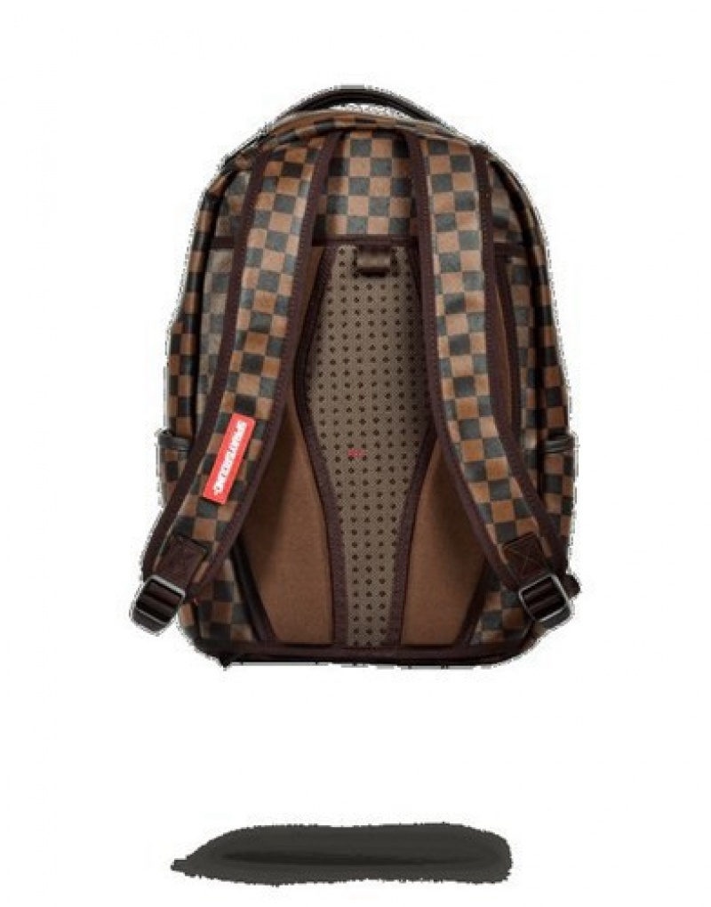 Brown Sprayground Sleek Sharks In Paris (Brown) Backpacks | 39517-EIRV