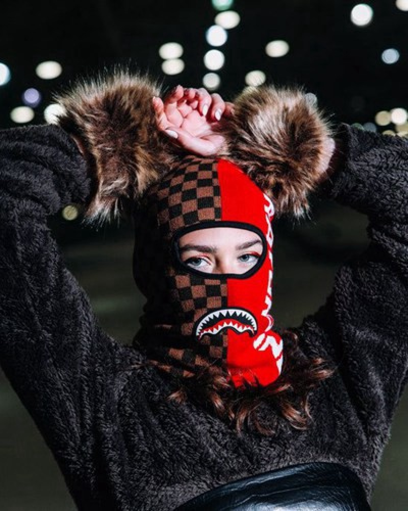 Brown Sprayground Split Create Ski Masks | 19526-ZXQN