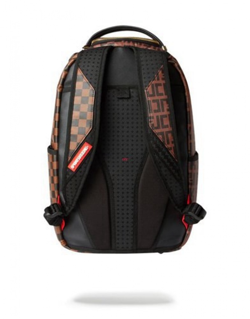 Brown Sprayground Split The Check Backpacks | 08567-AWGH