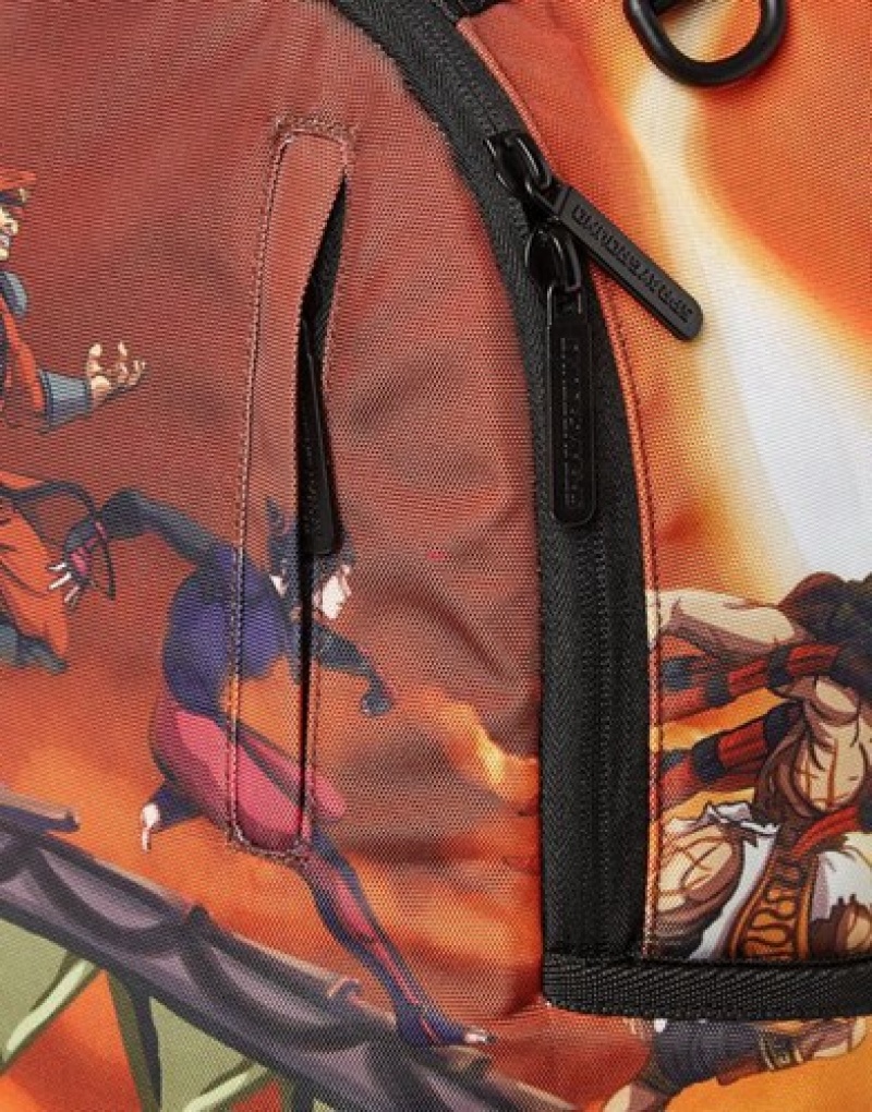 Brown Sprayground Street Fighter: Villains On The Run Backpacks | 68273-GLBW