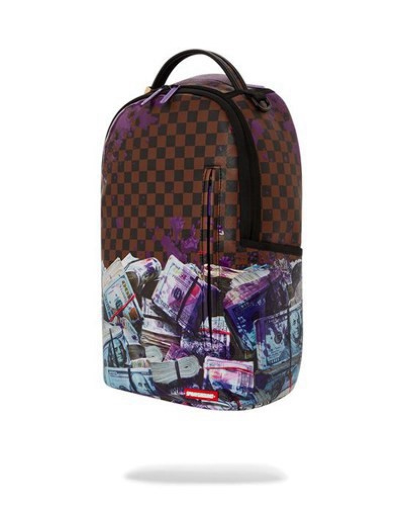 Brown Sprayground The Heist (Dlxv) Backpacks | 56872-HSNV