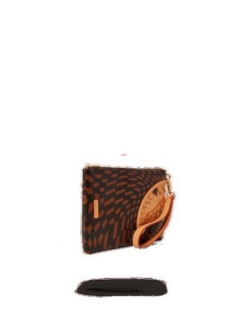 Brown Sprayground Trippy Henny Crossover Clutch Bag | 18572-APJE