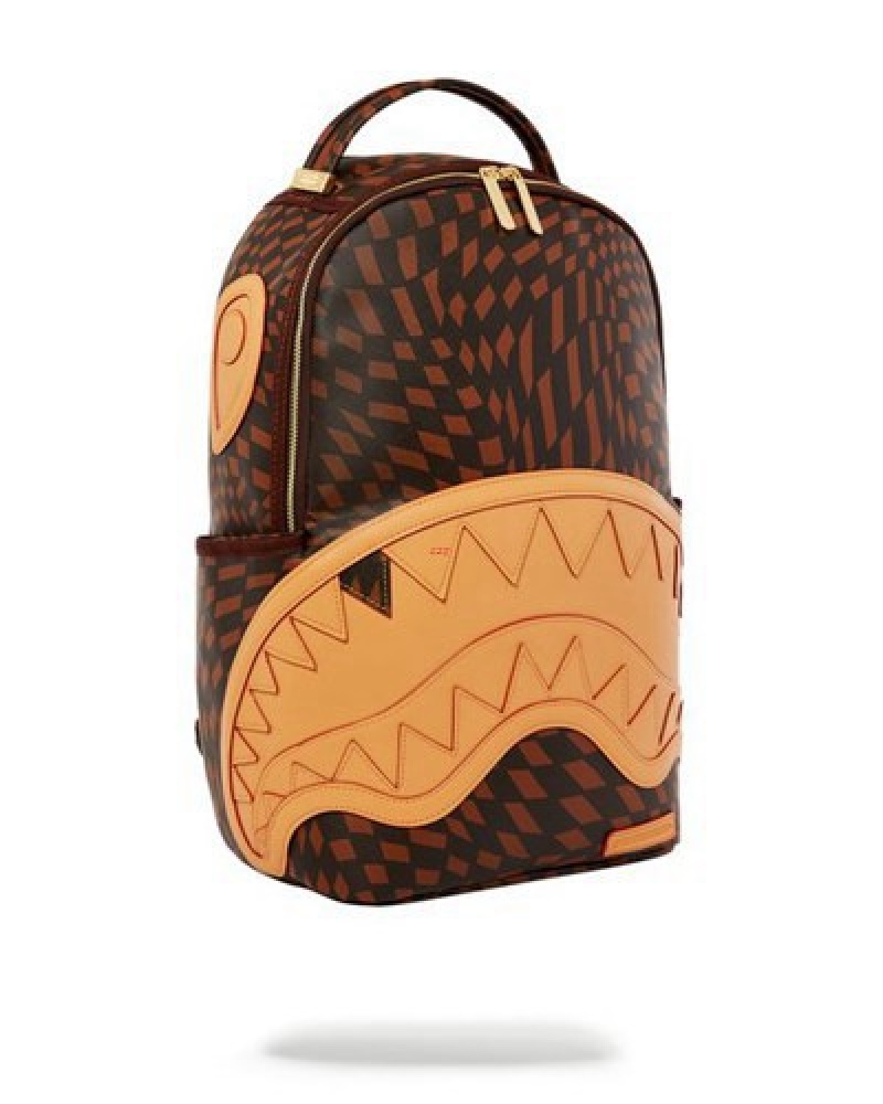 Brown Sprayground Trippy Henny (Dlxv) Backpacks | 30571-VLUH