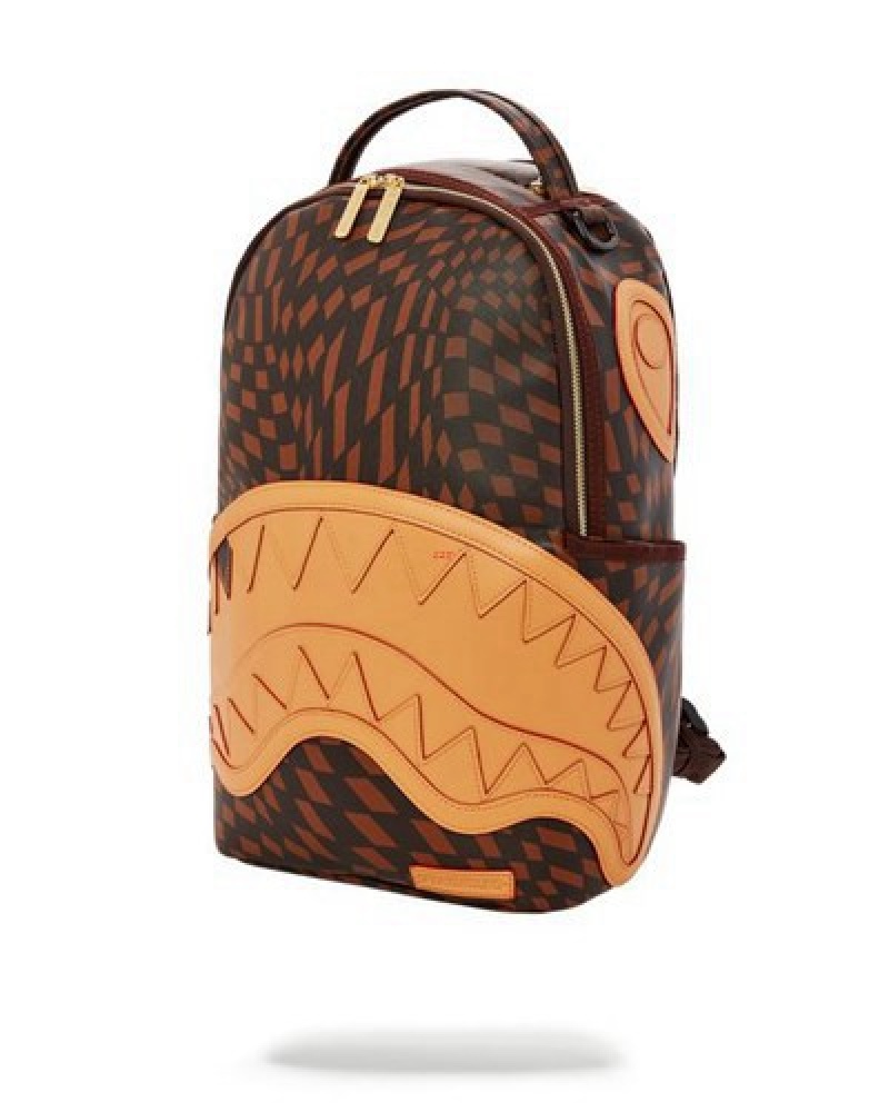 Brown Sprayground Trippy Henny (Dlxv) Backpacks | 30571-VLUH