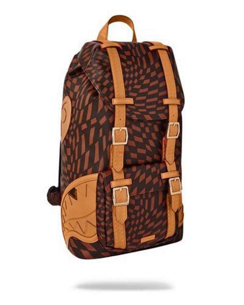 Brown Sprayground Trippy Henny Hills Backpacks | 87163-GDAX