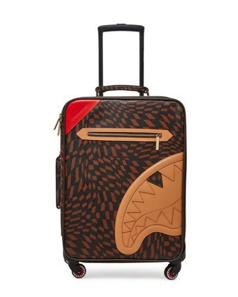 Brown Sprayground Trippy Henny Jetsetter Carry-on Luggage | 96214-NBCW