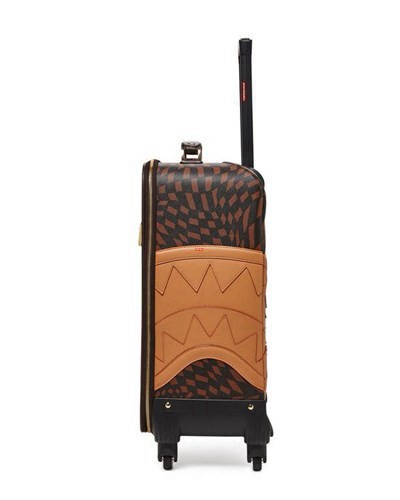 Brown Sprayground Trippy Henny Jetsetter Carry-on Luggage | 96214-NBCW