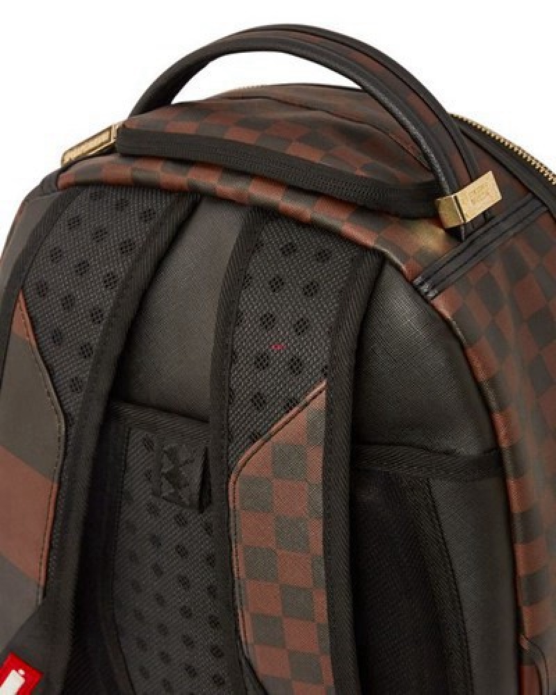 Brown Sprayground Xtc Sharks In Paris (Dlxv) Backpacks | 38264-LGUC