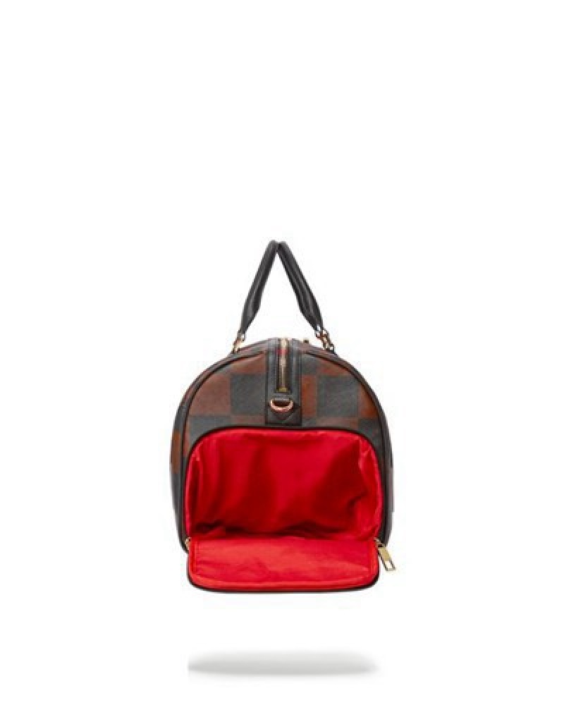 Brown Sprayground Xtc Sharks In Paris Duffle Bags | 83714-PVTL