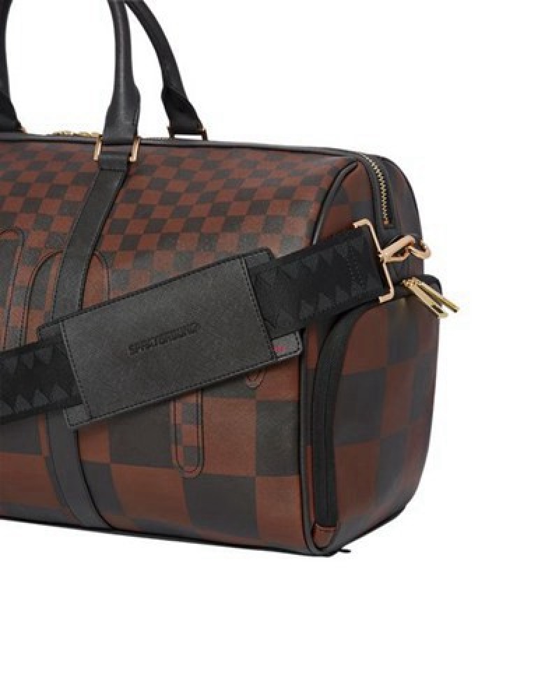 Brown Sprayground Xtc Sharks In Paris Duffle Bags | 83714-PVTL