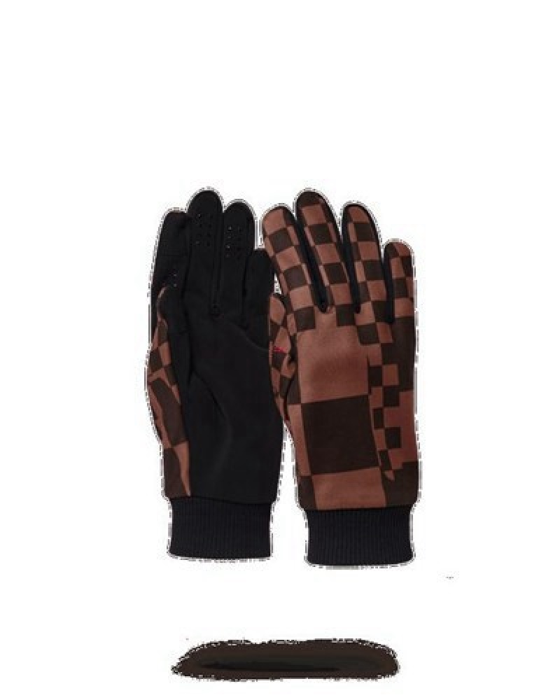 Brown Sprayground Xtc Sharks In Paris Gloves | 10789-KBCV