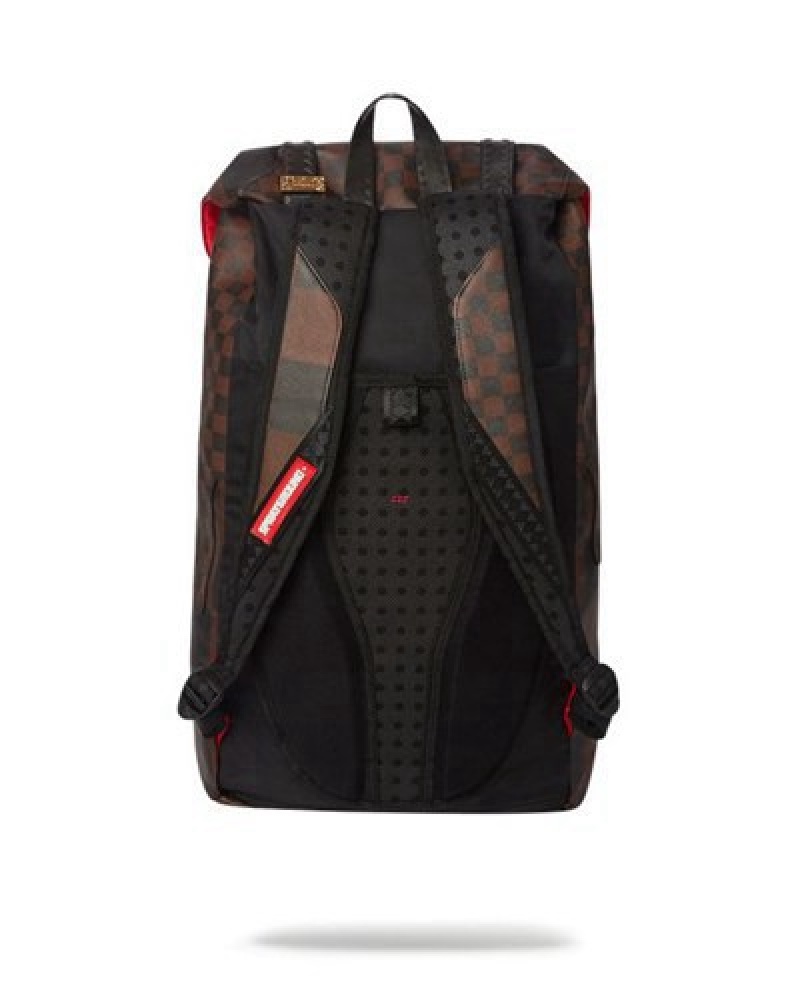 Brown Sprayground Xtc Sharks In Paris Hills Backpacks | 65720-JIVB