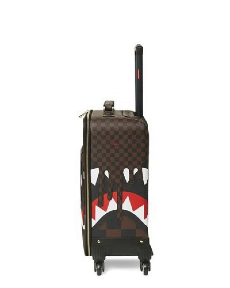 Brown Sprayground Xtc Sharks In Paris Jetsetter Carry-on Luggage | 01879-BGIY