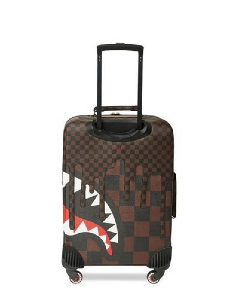 Brown Sprayground Xtc Sharks In Paris Jetsetter Carry-on Luggage | 01879-BGIY