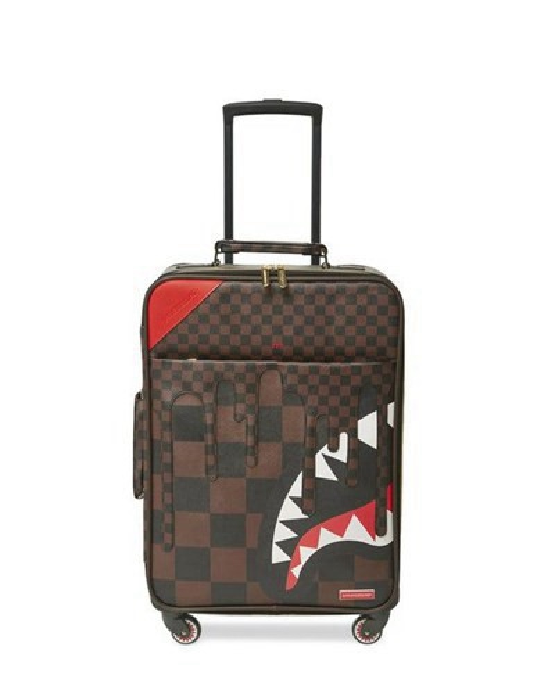 Brown Sprayground Xtc Sharks In Paris Jetsetter Carry-on Luggage | 01879-BGIY