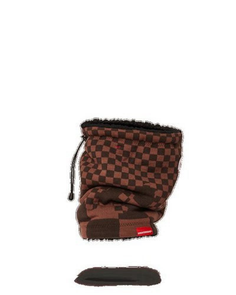 Brown Sprayground Xtc Sharks In Paris Neck Warmer | 46735-LIAN