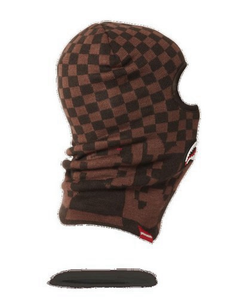 Brown Sprayground Xtc Sharks In Paris Ski Masks | 06932-HUJA