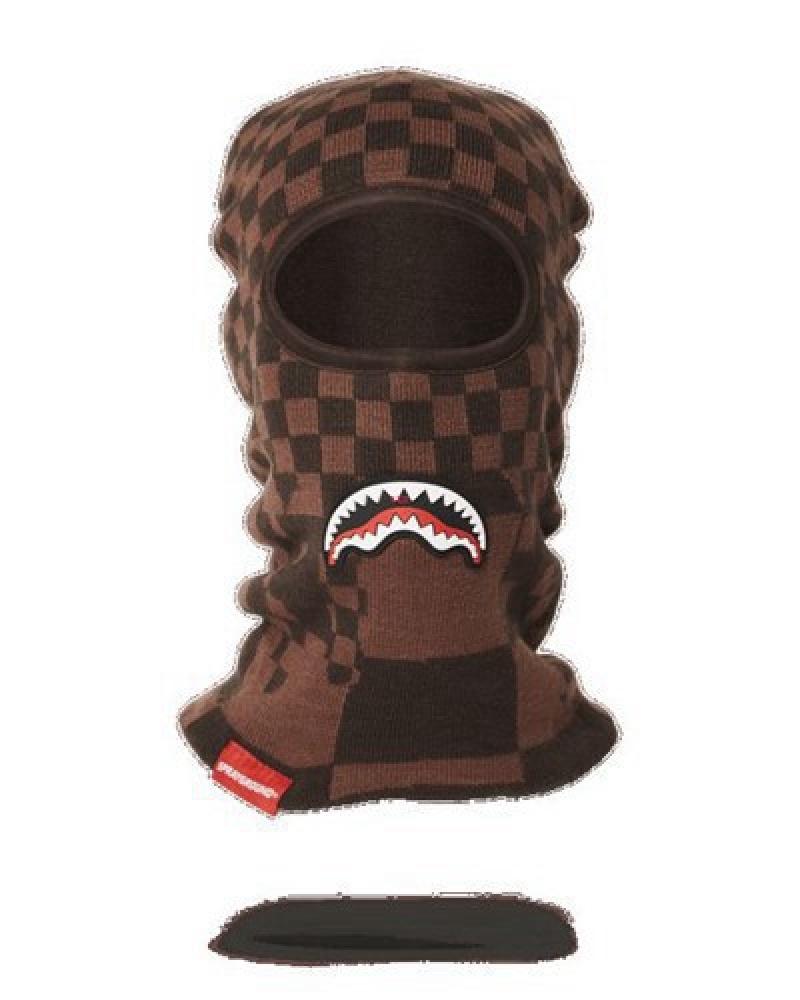 Brown Sprayground Xtc Sharks In Paris Ski Masks | 06932-HUJA