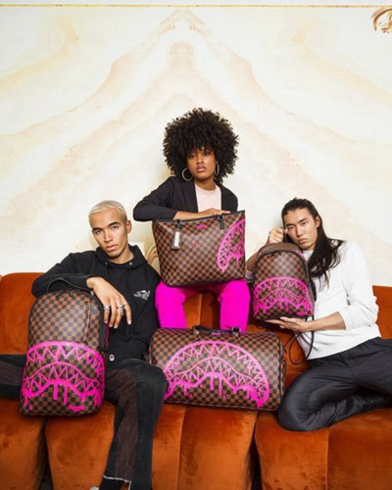 Brown / Pink Sprayground The Artists Touch Tote Bags | 28916-ILBN